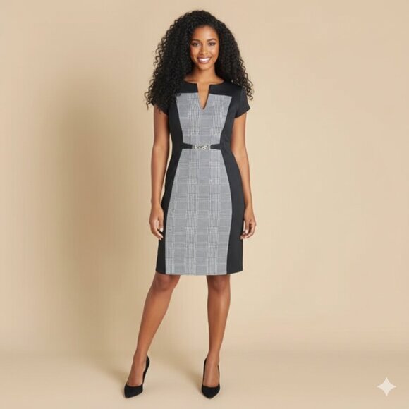 Black Plaid Connected Apparel Dress - Picture 4 of 4